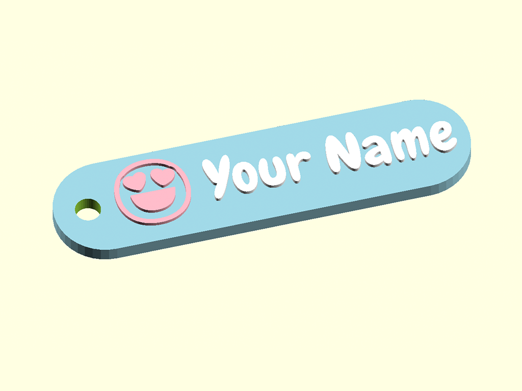 Personalized Emoji Name Keychain
