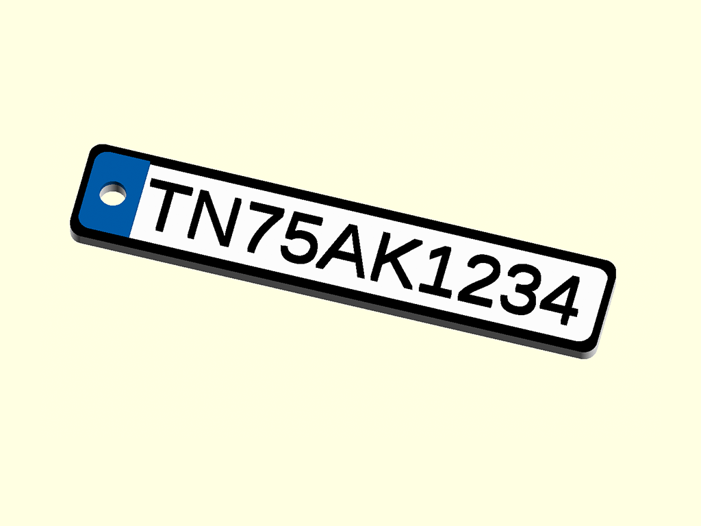 Personalized Vehicle Number Keychain